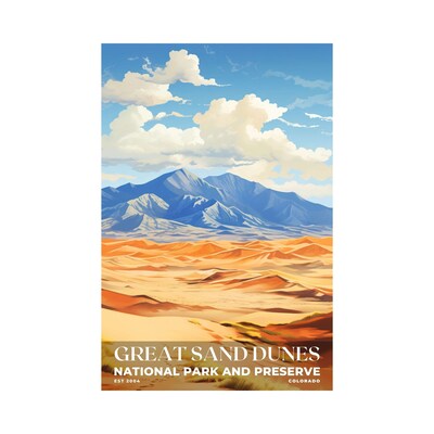 Great Sand Dunes National Park and Preserve Poster, Travel Art, Office Poster, Home Decor | S6 - image1